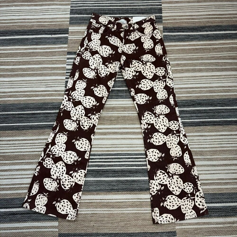 BDG Urban Outfitters Women's 90s Bootcut Jeans Strawberry Print Brown Size 26